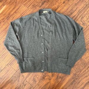 Vintage 100% Cashmere Neiman Marcus Scotland Men’s Cardigan Gray Sweater | L